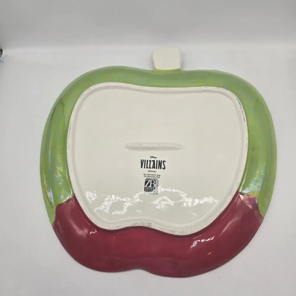 Disney Villains Poison Apple Large Serving Platter Green Red Halloween 14x14